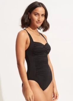 Seafolly Collective Twist Halter One Piece - Black -Outlet Seafolly Store 10373 942 Black 3