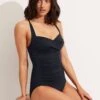 Seafolly Collective Twist Halter One Piece - True Navy 1 Seafolly Collective Twist Halter One Piece - True Navy -Outlet Seafolly Store 10373 942 True 20Navy 1