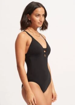 Seafolly Collective Deep V One Piece - Black 9 Seafolly Collective Deep V One Piece - Black -Outlet Seafolly Store 10634 942 Black 3