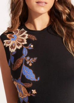 Silk Road Cap Sleeve One Piece - Black -Outlet Seafolly Store 10710 020 Black 6