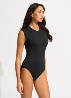 Seafolly Collective Cap Sleeve One Piece - Black 10 Seafolly Collective Cap Sleeve One Piece - Black -Outlet Seafolly Store 10710 942 Black 11