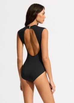 Seafolly Collective Cap Sleeve One Piece - Black 11 Seafolly Collective Cap Sleeve One Piece - Black -Outlet Seafolly Store 10710 942 Black 12