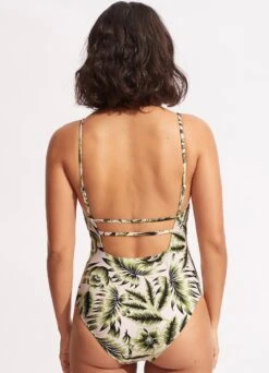 Island In The Sun Square Neck One Piece - Avocado 10 Island In The Sun Square Neck One Piece - Avocado -Outlet Seafolly Store 10880 946 Avocado 4