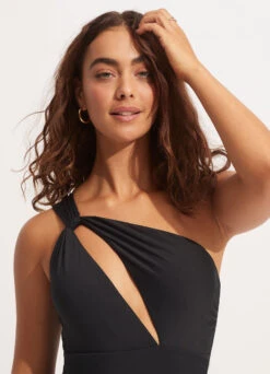 Seafolly Collective One Shoulder One Piece - Black -Outlet Seafolly Store 10887 942 Black 10