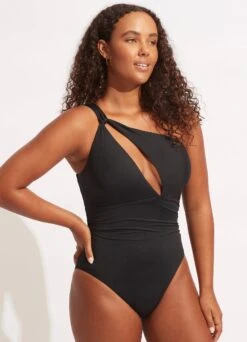 Seafolly Collective One Shoulder One Piece - Black -Outlet Seafolly Store 10887 942 Black 3