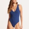 Sea Dive Deep V Neck One Piece - Ultramarine 2 Sea Dive Deep V Neck One Piece - Ultramarine -Outlet Seafolly Store 10974 861 Ultramarin 3