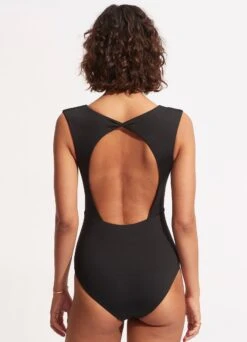 Seafolly Collective V Neck One Piece - Black 7 Seafolly Collective V Neck One Piece - Black -Outlet Seafolly Store 11003 942 Black 5