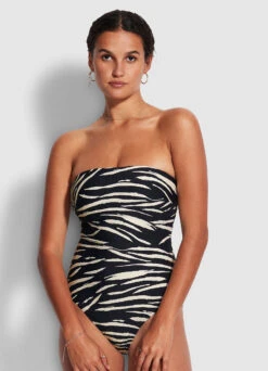 Skin Deep DD Bandeau One Piece - Black -Outlet Seafolly Store 11011DD940 Black 3