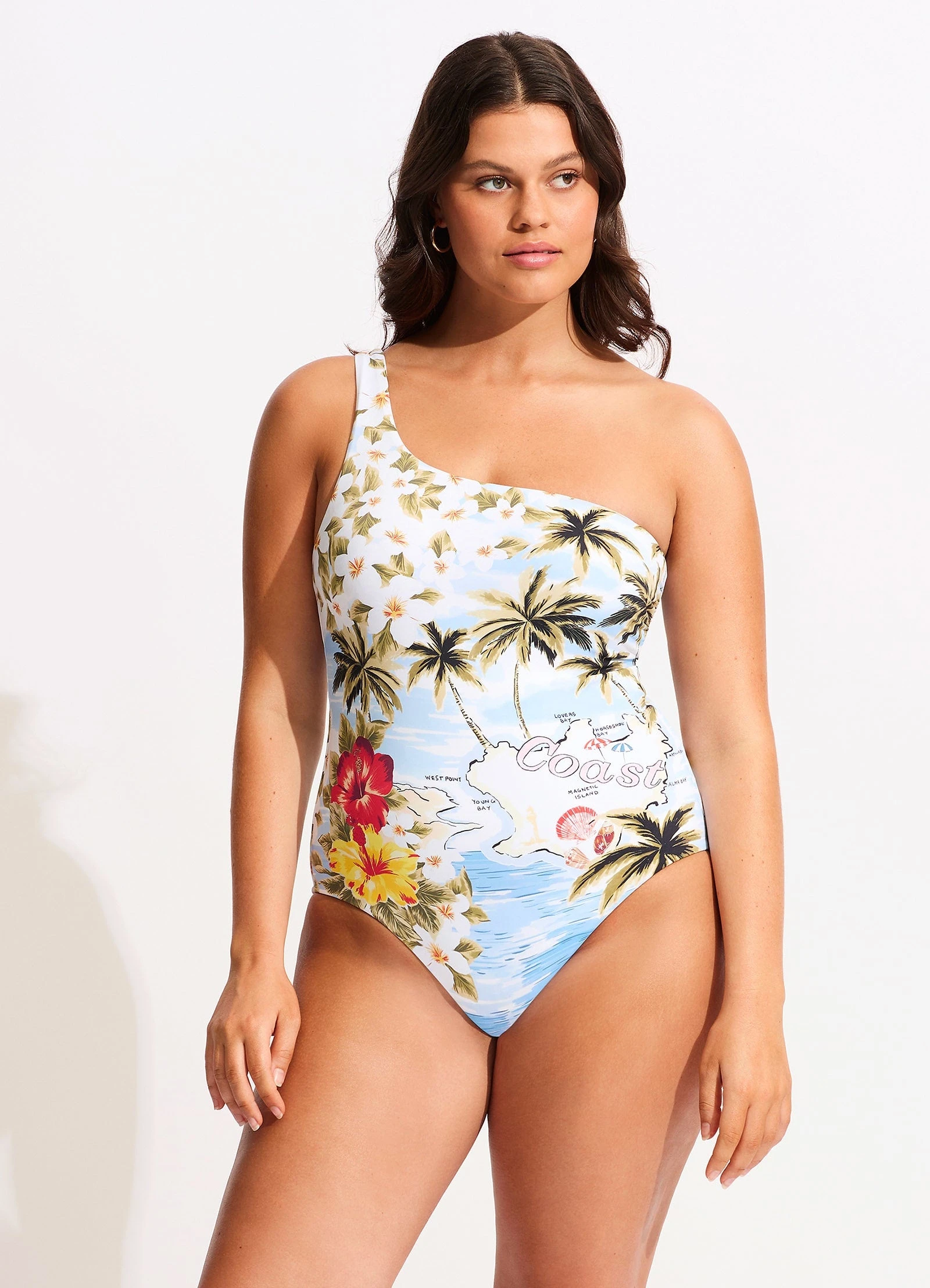 Coast To Coast One Shoulder One Piece - Powder Blue 4 Coast To Coast One Shoulder One Piece - Powder Blue - Image 2
