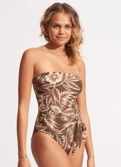 Island In The Sun DD Bandeau One Piece - Tiramisu -Outlet Seafolly Store 11018DD946 Tiramisu 3