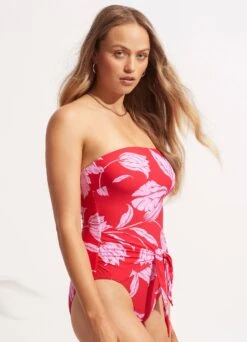 Fleur De Bloom DD Bandeau One Piece - Chilli Red -Outlet Seafolly Store 11018DD983 Chilli 20Red 3