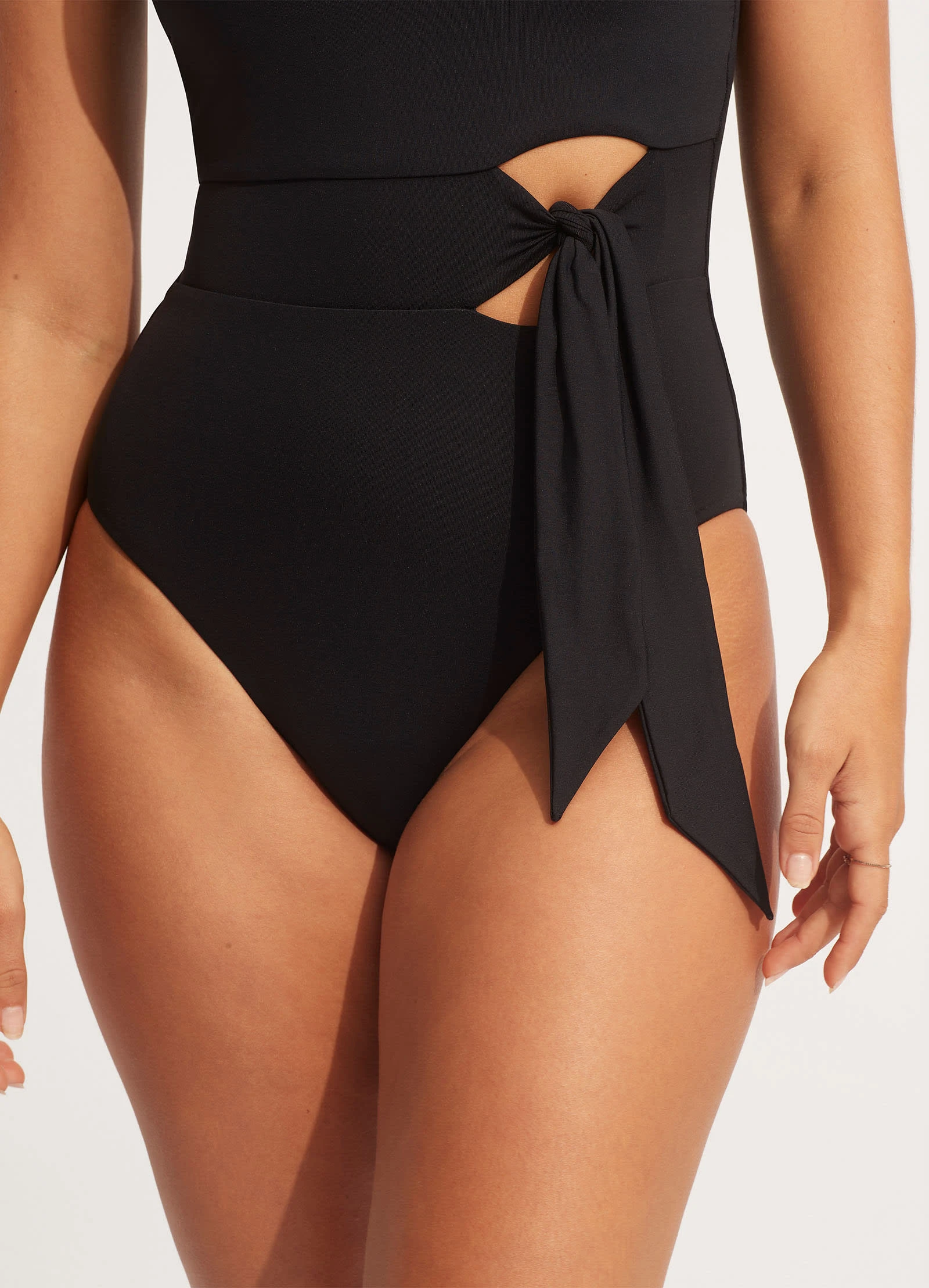 Seafolly Collective Tie Waist One Piece - Black 6 Seafolly Collective Tie Waist One Piece - Black - Image 4