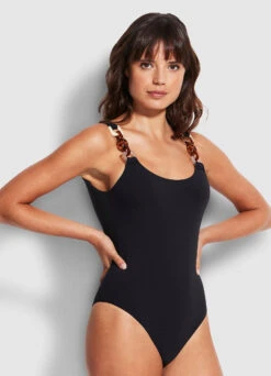 Belize Scoop Back One Piece - Black -Outlet Seafolly Store 11034 927 Black 3