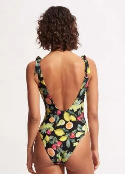 Lemoncello V Neck One Piece - Black -Outlet Seafolly Store 11041 945 Black 4