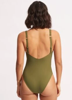 Seafolly Collective Gathered Strap One Piece - Avocado 10 Seafolly Collective Gathered Strap One Piece - Avocado -Outlet Seafolly Store 11055 942 Avocado 4