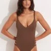 Seafolly Collective Gathered Strap One Piece - Tiramisu 1 Seafolly Collective Gathered Strap One Piece - Tiramisu -Outlet Seafolly Store 11055 942 Tiramisu 1
