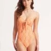 Mod Squad Twist Tie Front One Piece - Mandarin -Outlet Seafolly Store 11058 050 Mandarin 3