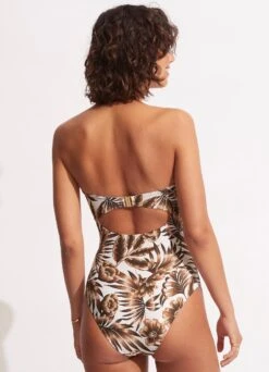 Island In The Sun Twist Tie Front One Piece - Ecru -Outlet Seafolly Store 11058 946 Ecru 4