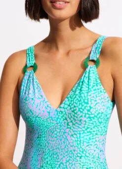 Sea Skin V Neck One Piece - Vivid Green 9 Sea Skin V Neck One Piece - Vivid Green -Outlet Seafolly Store 11061 064 VividGreen 6