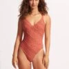 Marrakesh V Neck One Piece - Cinnamon