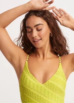 Marrakesh V Neck One Piece - Wild Lime -Outlet Seafolly Store 11071 911 Wild 20Lime 6
