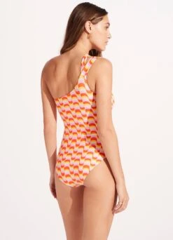 Modern Take One Shoulder Keyhole One Piece - Mandarin 8 Modern Take One Shoulder Keyhole One Piece - Mandarin -Outlet Seafolly Store 11109 021 Mandarin 5