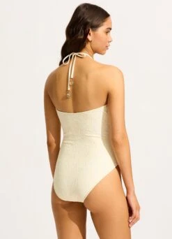 Chiara Diamond Wire Bandeau One Piece - Ecru 8 Chiara Diamond Wire Bandeau One Piece - Ecru -Outlet Seafolly Store 11129 093 Ecru 11