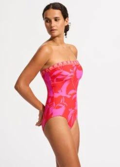 Birds Of Paradise DD Bandeau One Piece - Chilli Red -Outlet Seafolly Store 11134DD103 Chilli 20Red 5