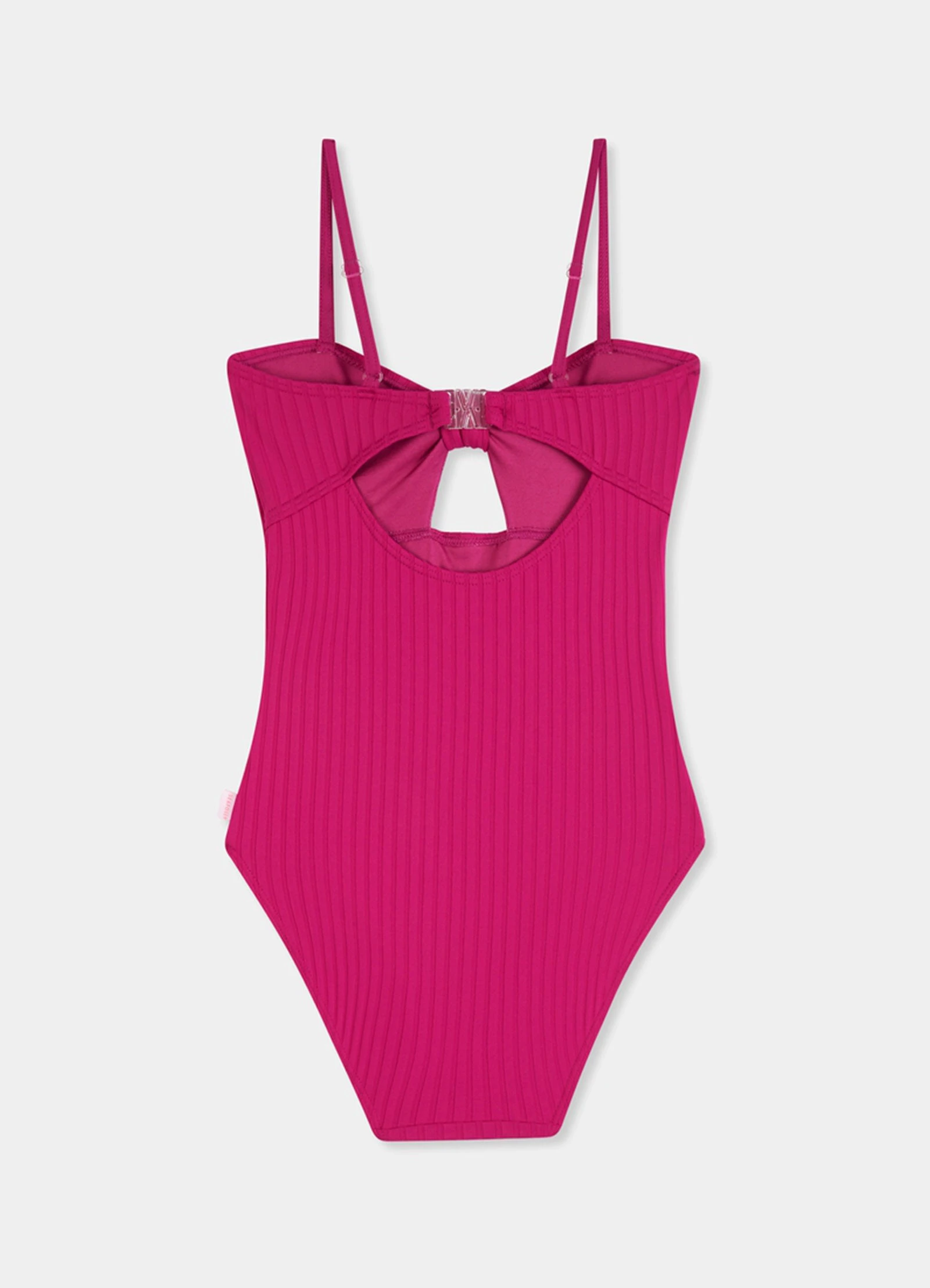 Summer Essential Girls Tie Front One Piece - Deep Pink 4 Summer Essential Girls Tie Front One Piece - Deep Pink - Image 2