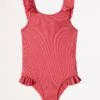 Summer Essential Girls Ruffle One Piece - Chintz Pink -Outlet Seafolly Store 15725T 266 ChintzPin 1