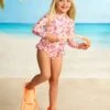 Silk Road Girls Frilled Hip Paddlesuit - Pink 1 Silk Road Girls Frilled Hip Paddlesuit - Pink -Outlet Seafolly Store 15810T Pink 1