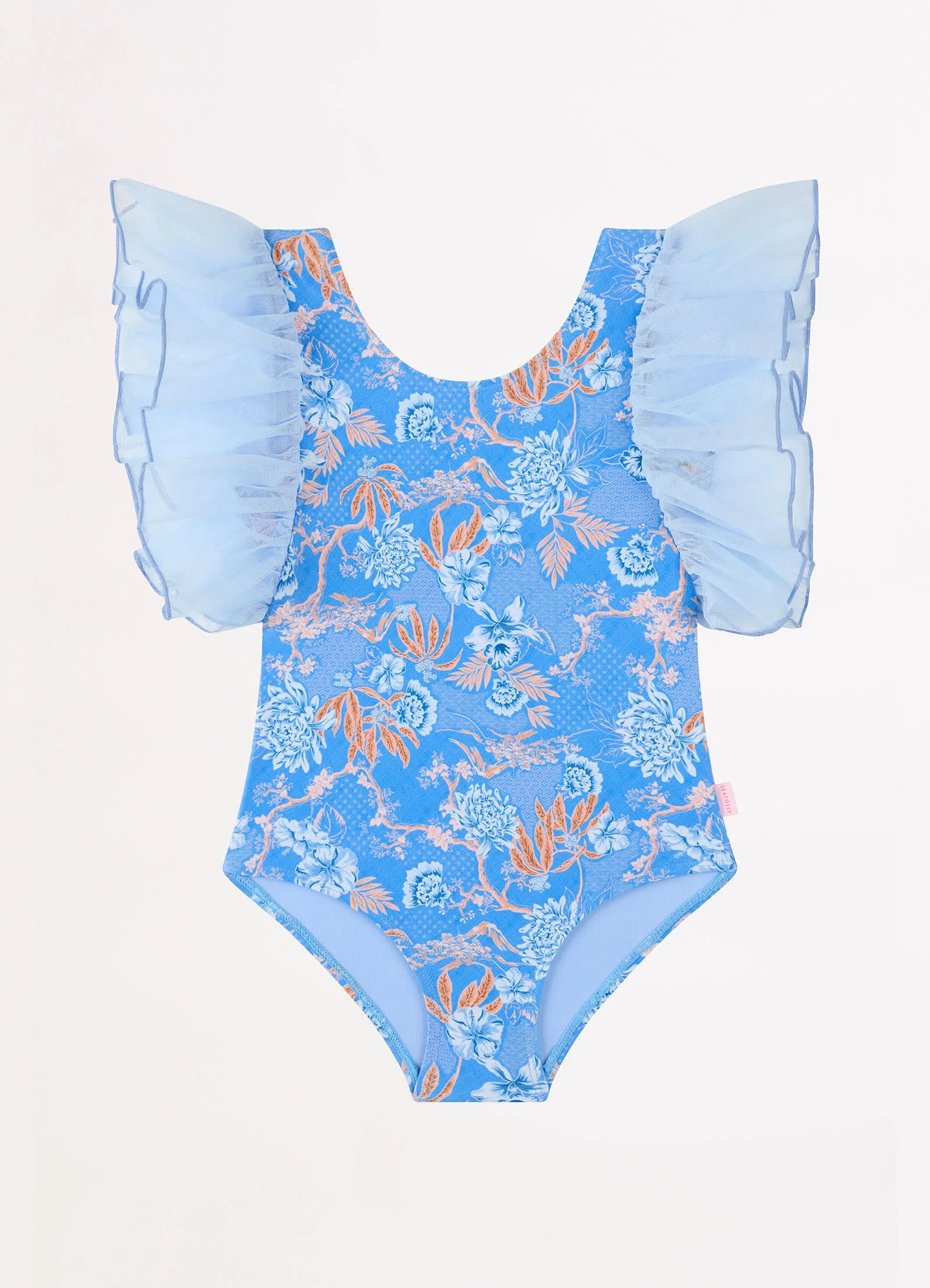 Blue Fuji Girls Fairy Sleeve One Piece - Blue 4 Blue Fuji Girls Fairy Sleeve One Piece - Blue - Image 2