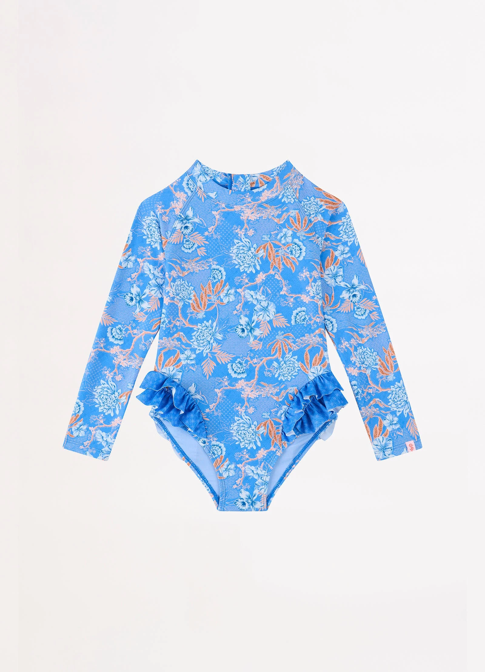 Blue Fuji Girls Frill Hip Paddlesuit - Blue 4 Blue Fuji Girls Frill Hip Paddlesuit - Blue - Image 2