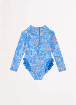 Blue Fuji Girls Frill Hip Paddlesuit - Blue 7 Blue Fuji Girls Frill Hip Paddlesuit - Blue -Outlet Seafolly Store 15861T Blue 2