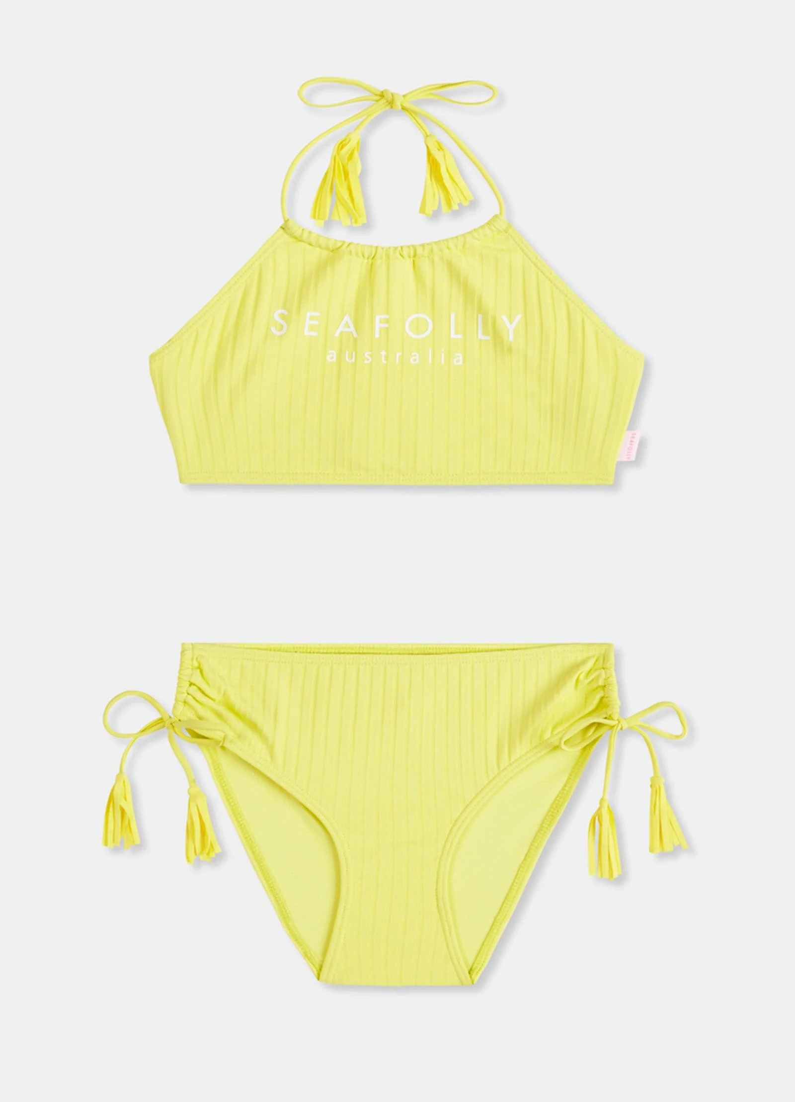 Summer Essential Girls Tasselled Bikini - Lime Light 3 Summer Essential Girls Tasselled Bikini - Lime Light