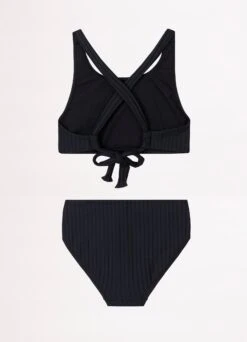 Girls Summer Essential Tie Back Bikini - Black -Outlet Seafolly Store 27182 Black 3