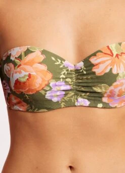 Paradise Garden Bustier Bandeau - Avocado -Outlet Seafolly Store 30574 960 Avocado 5