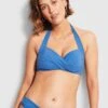 Seafolly Twist Soft Cup Halter - Marina Blue 2 Seafolly Twist Soft Cup Halter - Marina Blue -Outlet Seafolly Store 30806 065 MarinaBlu 1