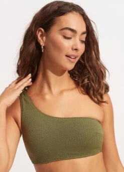 Sea Dive One Shoulder Top - Khaki 9 Sea Dive One Shoulder Top - Khaki -Outlet Seafolly Store 31018 861 Khaki 7