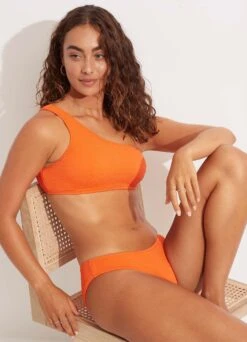 Sea Dive One Shoulder Top - Spicy Orange
