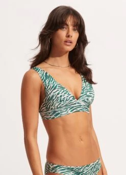 Wild At Heart "V" Neck Crop Top - Evergreen 9 Wild At Heart "V" Neck Crop Top - Evergreen -Outlet Seafolly Store 31266 988 Evergreen 3