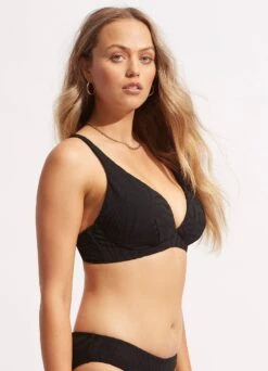 Second Wave DD Fixed Tri Bra - Black 11 Second Wave DD Fixed Tri Bra - Black -Outlet Seafolly Store 31306DD968 Black 3