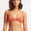 Poolside Ring Front Bralette - Pink Chintz -Outlet Seafolly Store 31369 959 PinkChintz 1
