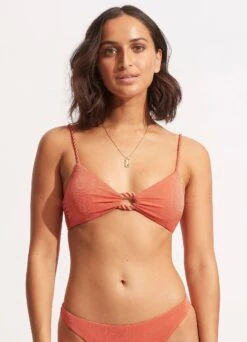 Poolside Ring Front Bralette - Pink Chintz