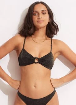 Poolside Ring Front Bralette - Sepia