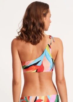 Tropfest One Shoulder Top With Tie - Aquamarine 11 Tropfest One Shoulder Top With Tie - Aquamarine -Outlet Seafolly Store 31394 978 Aquamarine 4