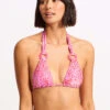 Sea Skin Slide Triangle Bikini Top - Fuchsia Rose -Outlet Seafolly Store 31401 064 FuchsiaRos 3