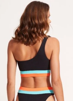 Slice Of Splice One Shoulder Top - Black 14 Slice Of Splice One Shoulder Top - Black -Outlet Seafolly Store 31408 990 Black 6