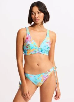 Under The Sea Triangle Bikini Top - Blue Mist