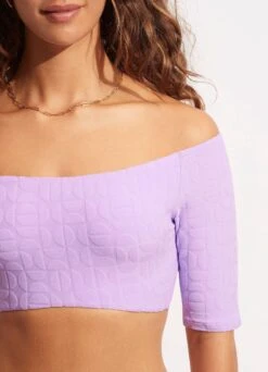 Capri Off Shoulder Crop Top - Wild Rose 13 Capri Off Shoulder Crop Top - Wild Rose -Outlet Seafolly Store 31421 987 WildRose 6